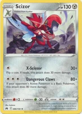Scizor - 086/159 - Rare Crown Zenith Singles