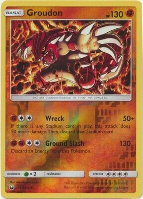 Groudon - 81/168 - Holo Rare Reverse Holo
Sun &amp; Moon: Celestial Storm Reverse Holo Singles