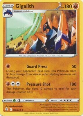 Gigalith - 088/203 - Rare Sword &amp; Shield: Evolving Skies Singles
