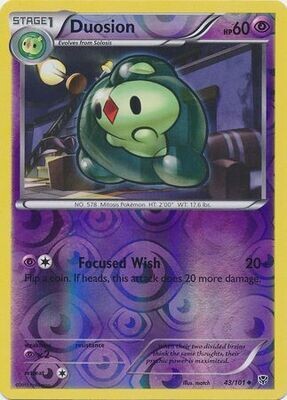 Duosion - 43/101 - Uncommon Reverse Holo Black &amp; White 10: Plasma Blast Reverse Holo Singles