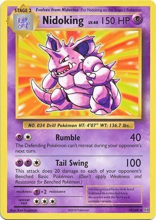 Nidoking - 45/108 - Rare Theme Deck Exclusive Pokemon Theme Deck Exclusives