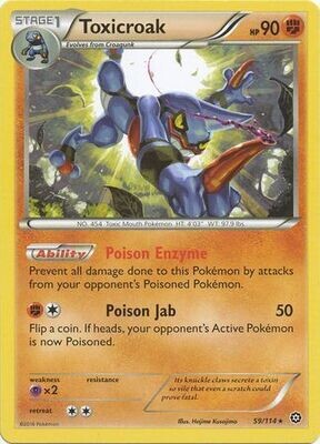 Toxicroak - 59/114 - Rare
XY: Steam Siege Singles (Espanol)