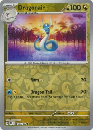 SH Dragonair - 158/197 - Uncommon Reverse Holo Obsidian Flames Reverse Holo Singles