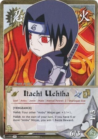 Itachi Uchiha [Vengeance] - 1177 - Uncommon
Naruto: Tournament (Chibi) Pack 3