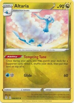 Altaria - 106/203 - Rare
Sword &amp; Shield: Evolving Skies Singles