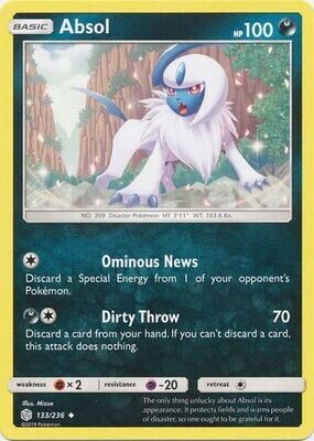 Absol - 133/236 - Uncommon
Sun &amp; Moon: Cosmic Eclipse Singles