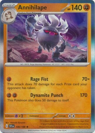 Annihilape - 109/198 - Holo Rare Scarlet &amp; Violet (Base Set) Singles