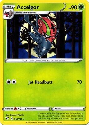 Accelgor - 010/189 - Rare Sword &amp; Shield: Darkness Ablaze Singles