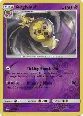 Aegislash - 49/131 - Rare Reverse Holo
Sun &amp; Moon: Forbidden Light Reverse Holo Singles