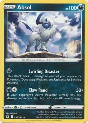 Absol - 097/189 - Rare Theme Deck Exclusive Pokemon Theme Deck Exclusives