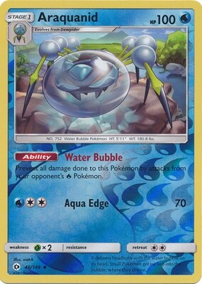 Araquanid - 46/149 - Uncommon Reverse Holo
Sun &amp; Moon (Base Set) Reverse Holo Singles