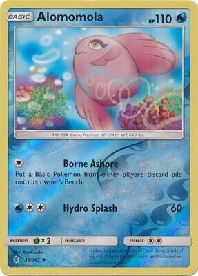 Alomomola - 36/145 - Uncommon Reverse Holo
Sun &amp; Moon: Guardians Rising Reverse Holo Singles