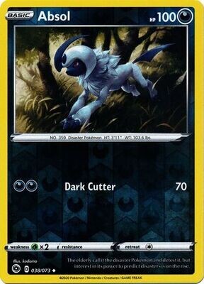 Absol - 038/073 - Uncommon Reverse Holo
Champion&#39;s Path Reverse Holo Singles