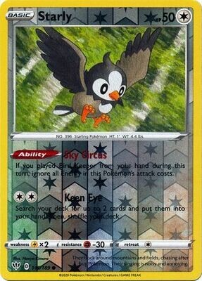 Starly - 145/189 - Common Reverse Holo
Sword &amp; Shield: Darkness Ablaze Reverse Holo Singles