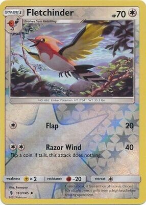 Fletchinder - 110/145 - Uncommon Reverse Holo
Sun &amp; Moon: Guardians Rising Reverse Holo Singles