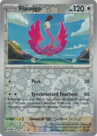 Flamigo - 185/197 - Uncommon Reverse Holo
Obsidian Flames Reverse Holo Singles