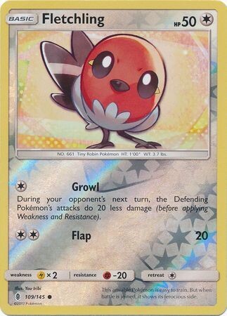 Fletchling - 109/145 - Common Reverse Holo
Sun &amp; Moon: Guardians Rising Reverse Holo Singles