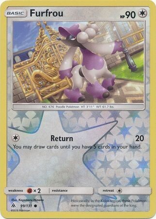 Furfrou - 99/131 - Common Reverse Holo
Sun &amp; Moon: Forbidden Light Reverse Holo Singles
