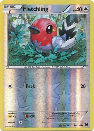 Fletchling - 94/114 - Common Reverse Holo
XY: Steam Siege Reverse Holo Singles