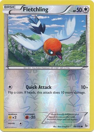 Fletchling - 86/106 - Common Reverse Holo
XY: Flashfire Reverse Holo Singles