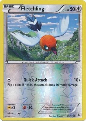 Fletchling - 86/106 - Common Reverse Holo
XY: Flashfire Reverse Holo Singles