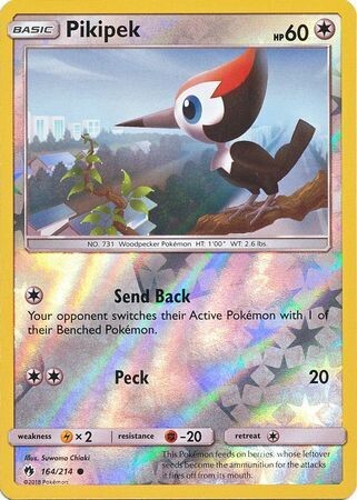 Pikipek - 164/214 - Common Reverse Holo
Sun &amp; Moon: Lost Thunder Reverse Holo Singles