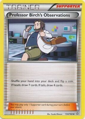 Professor Birch&#39;s Observations - 134/160 - Uncommon XY: Primal Clash Singles