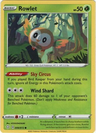 Rowlet - 006/072 - Common
Shining Fates Singles *Espanol*