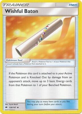 Wishful Baton - 128/147 - Uncommon Sun &amp; Moon: Burning Shadows Singles