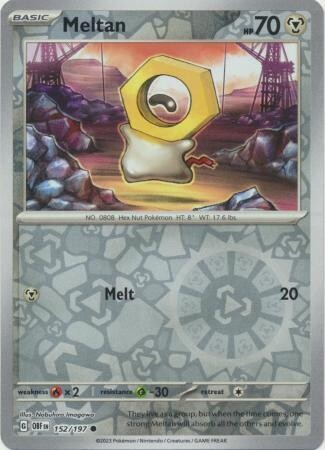 Meltan - 152/197 - Common Reverse Holo Obsidian Flames Reverse Holo Singles