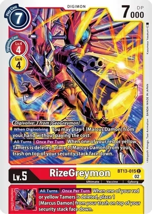 RizeGreymon - Versus Royal Knights (BT13)
Versus Royal Knights