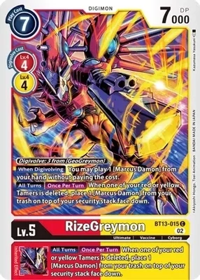 RizeGreymon - Versus Royal Knights (BT13)
Versus Royal Knights