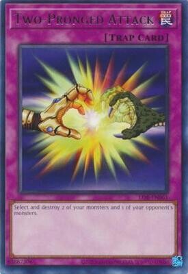 Two-Pronged Attack - LOB-EN061 - Rare Unlimited (25th Reprint)
Legend of Blue Eyes White Dragon 25th Anniversary *Espanol*
