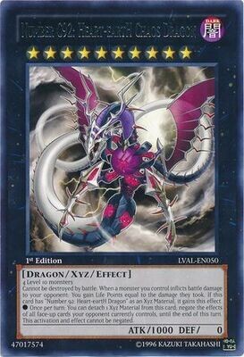 Number C92: Heart-eartH Chaos Dragon - LVAL-EN050 - Rare 1st Edition Legacy of the Valiant 1st Edition Singles