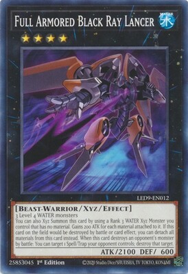 Full Armored Black Ray Lancer - LED9-EN012 - Common 1st Edition Legendary Duelists: Duels from the Deep 1st Edition Singles