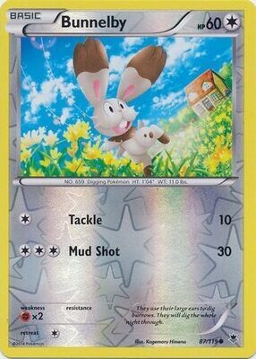 Bunnelby - 87/119 - Common Reverse Holo
XY: Phantom Forces Reverse Holo Singles