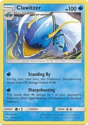 Clawitzer - 26/131 - Rare
Sun &amp; Moon: Forbidden Light Singles