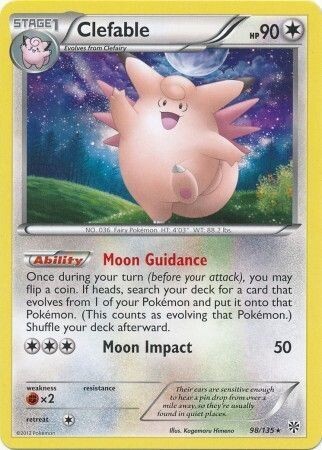 Clefable - 98/135 - Rare
Black &amp; White 8: Plasma Storm Singles