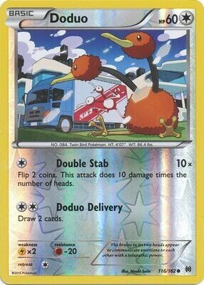 Doduo - 116/162 - Common Reverse Holo XY: Breakthrough Reverse Holo Singles