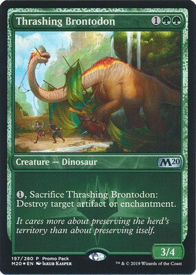 Thrashing Brontodon - 197/280 - Promo Pack Foil Promo Magic: The Gathering Promo Cards
