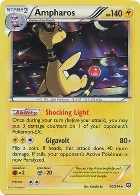 Ampharos - 40/114 - Holo Rare XY: Steam Siege Singles