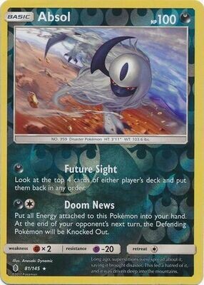 Absol - 81/145 - Holo Rare Reverse HoloSun &amp; Moon: Guardians Rising Reverse Holo Singles (Español)