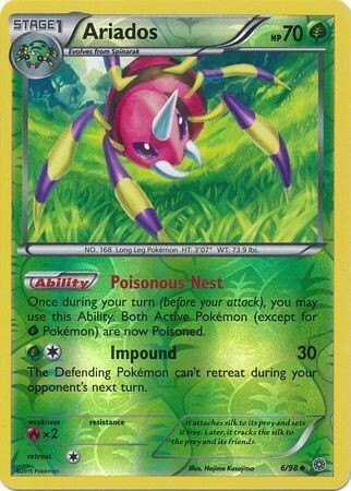 Ariados - 6/98 - Uncommon Reverse Holo
XY: Ancient Origins Reverse Holo Singles