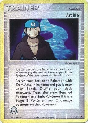 Archie - 71/95 - Uncommon Reverse Holo
Ex Team Magma vs. Team Aqua Reverse Holo Singles