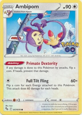 Ambipom - 057/078 - Common
Pokemon Go Singles