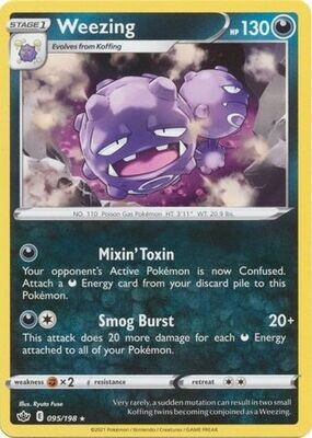 Weezing - 095/198 - Rare
Sword &amp; Shield: Chilling Reign Singles