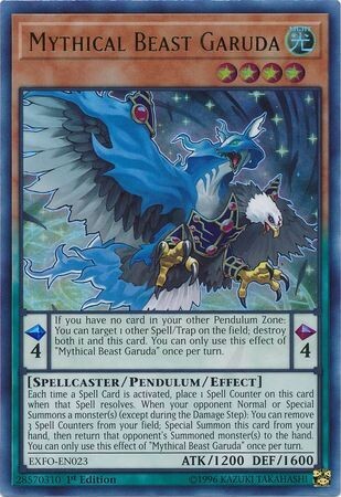 Mythical Beast Garuda - EXFO-EN023 - Ultra Rare 1st Edition
Extreme Force [EXFO] 1st Edition Singles (Espanol)
