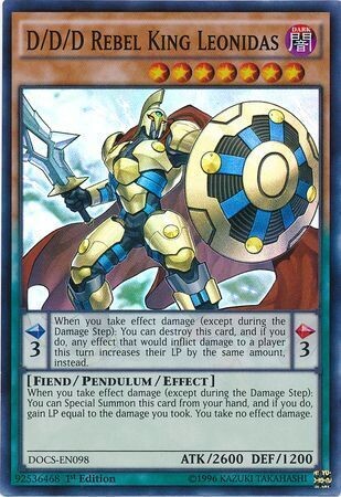 D/D/D Rebel King Leonidas - DOCS-EN098 - Super Rare 1st Edition Dimension of Chaos 1st Edition Singles