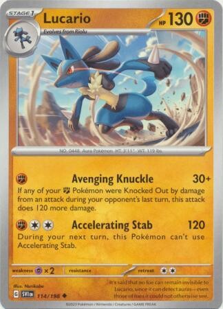Lucario - 114/198 - Uncommon
Scarlet &amp; Violet (Base Set) Singles