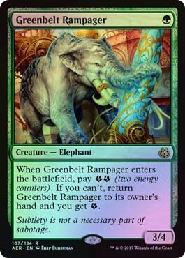 Greenbelt Rampager 107/184 - Foil
Aether Revolt Foil Singles